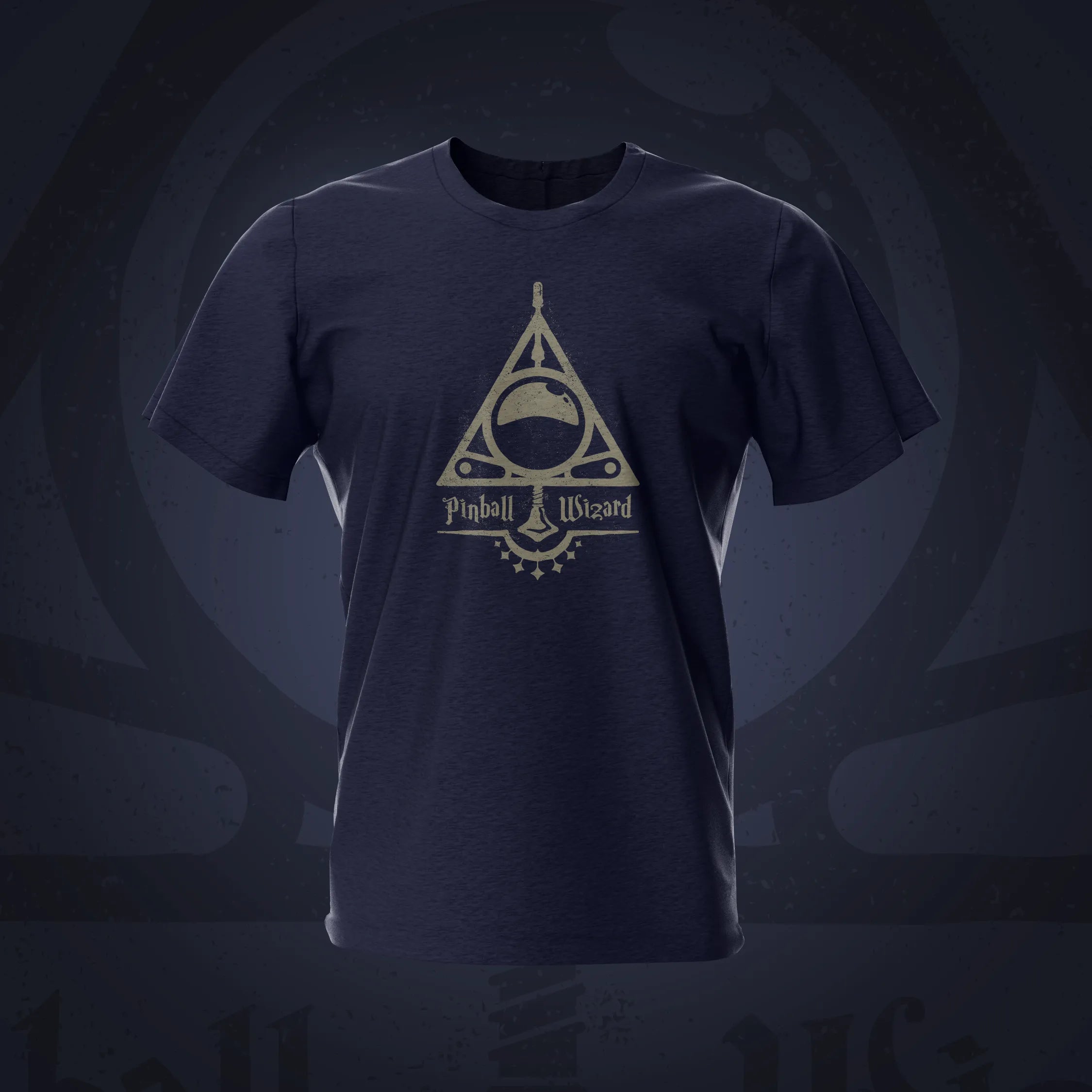 Pinball Wizard Navy Pinball T-Shirt | Pinball Invasion