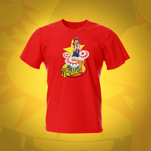 Pinup Bumper Belle Red Pinball T-Shirt | Pinball Invasion