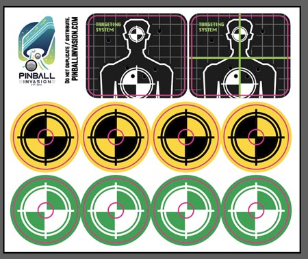 Robocop Pinball Target Decal Set | Pinball Invasion