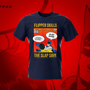 Slap Save Navy Pinball T-Shirt | Pinball Invasion