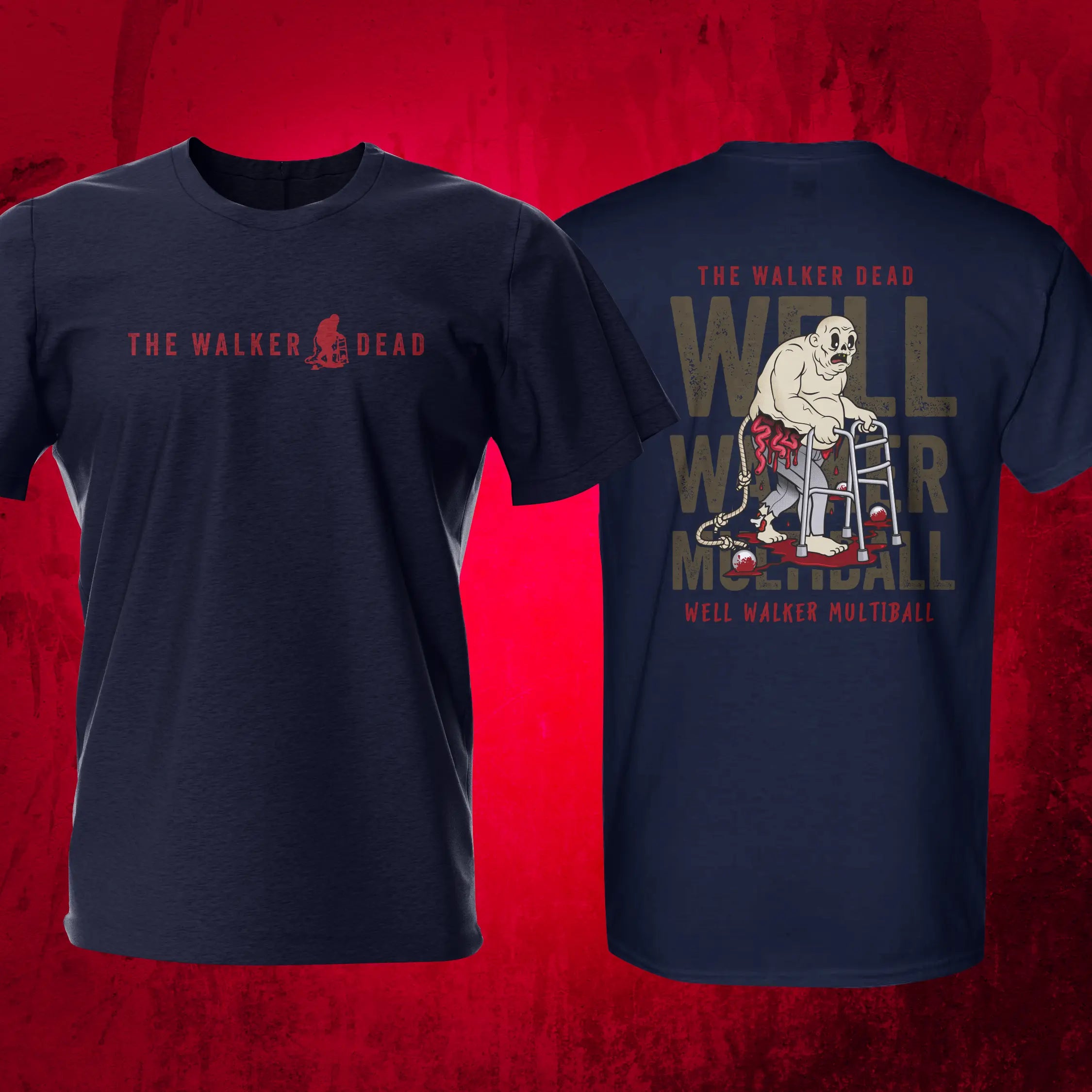 Well Walker Navy Pinball T-Shirt | Pinball Invasion