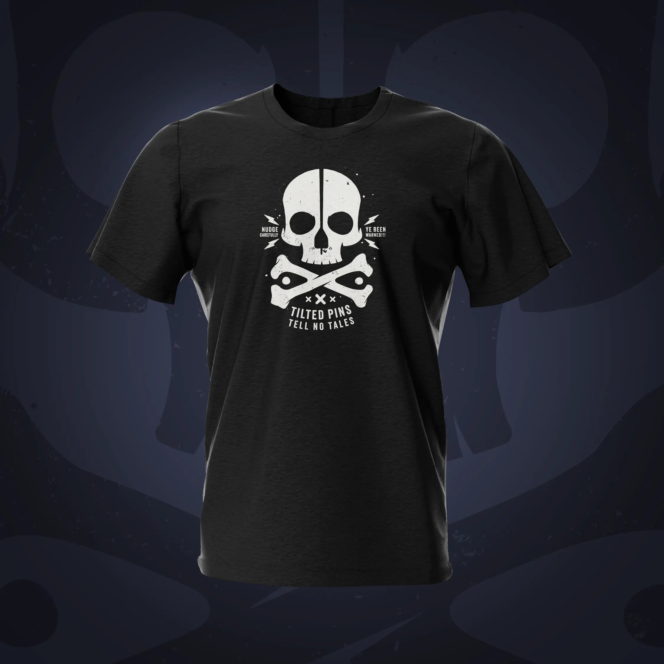 Tilted Pins Tell No Tales Pinball T-Shirt